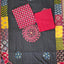 Handcrafted ajrakh cotton top with applique cotton shawl - BAA26