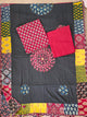 Handcrafted ajrakh cotton top with applique cotton shawl - BAA26