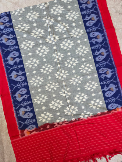 Handloom mercerised weft ikkat dupatta - KK122
