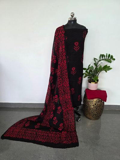 Hakoba batik cotton set (black) - BA402