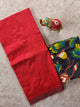 Premium plain semi mangalagiri pattu saree kalamkari silk blouse - MAA167