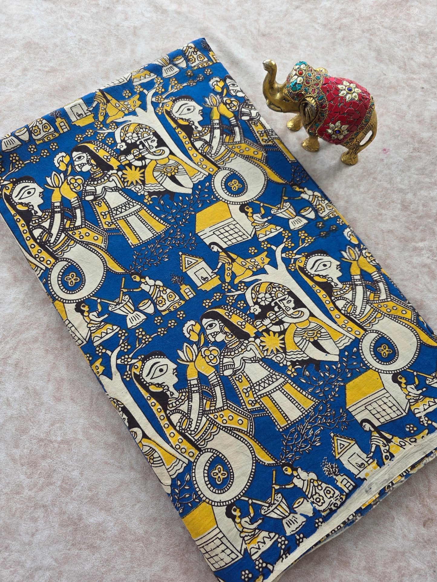 Pure kalamkari cotton running material (1 meter)- KM48