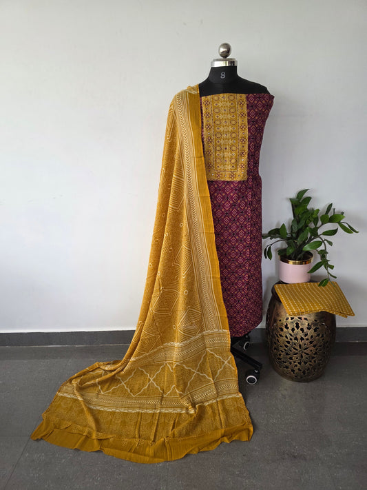 Gamthi ajrakh cotton set - BA287