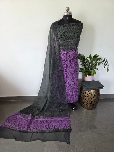 Handblock georgette salwar set - GE187