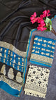 Handblock Jaipuri chanderi silk set - JA288