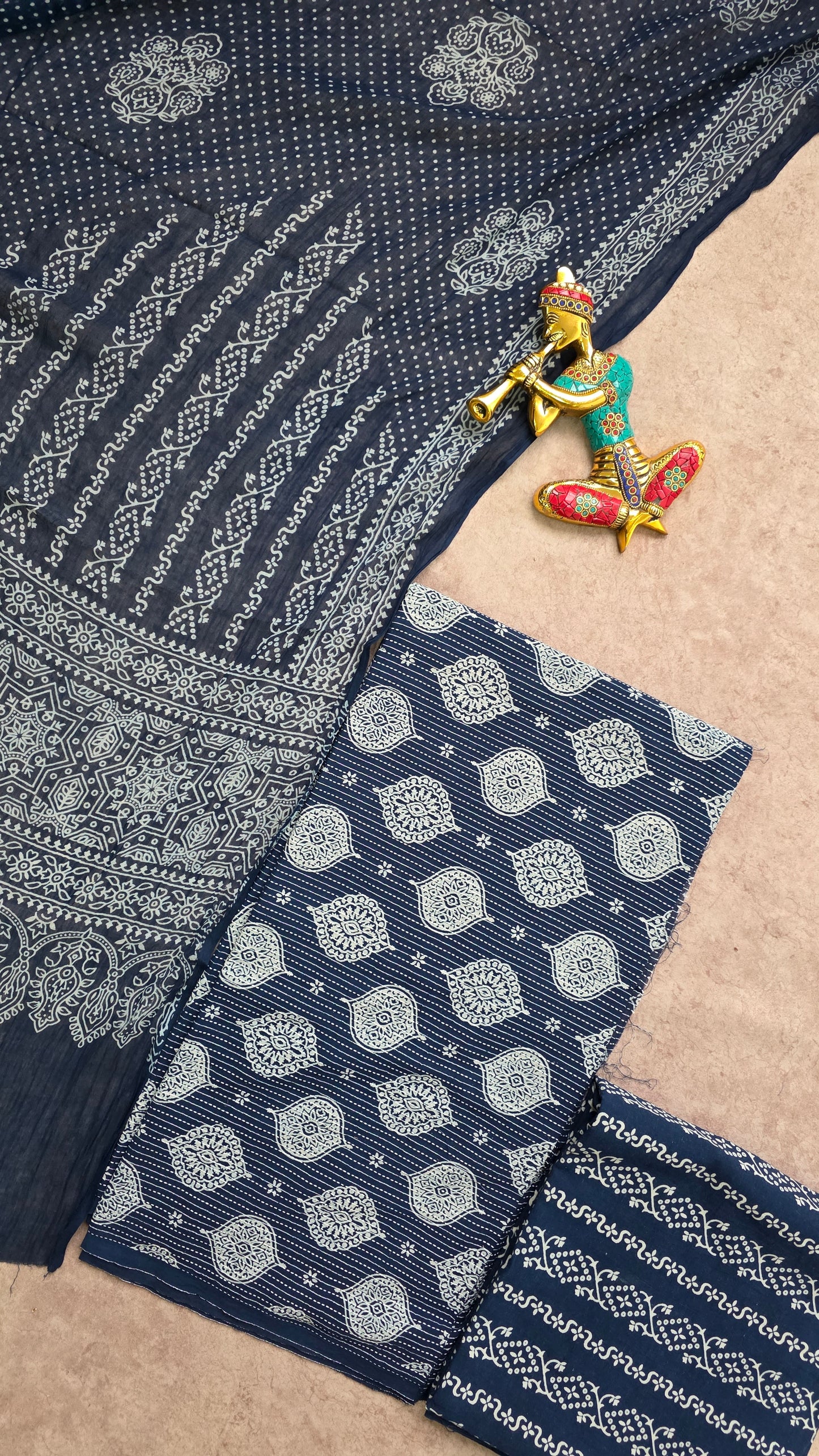 Heavy kantha Ajrakh cotton set - VC102