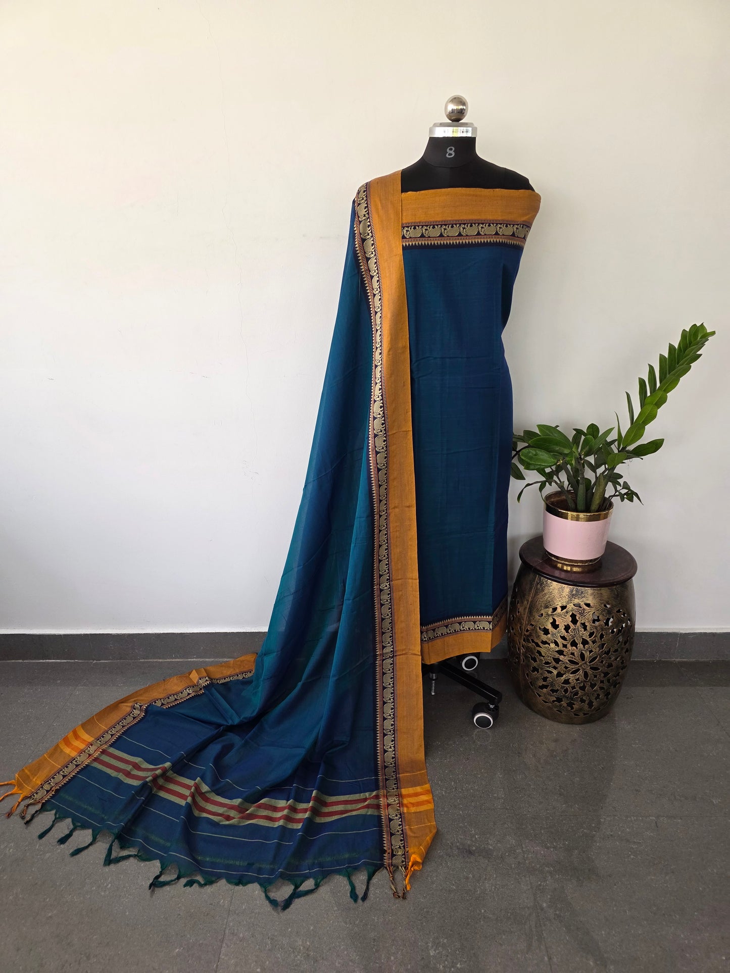 Premium narayanapet salwar set with elephant border (4.5 meters)- NA54