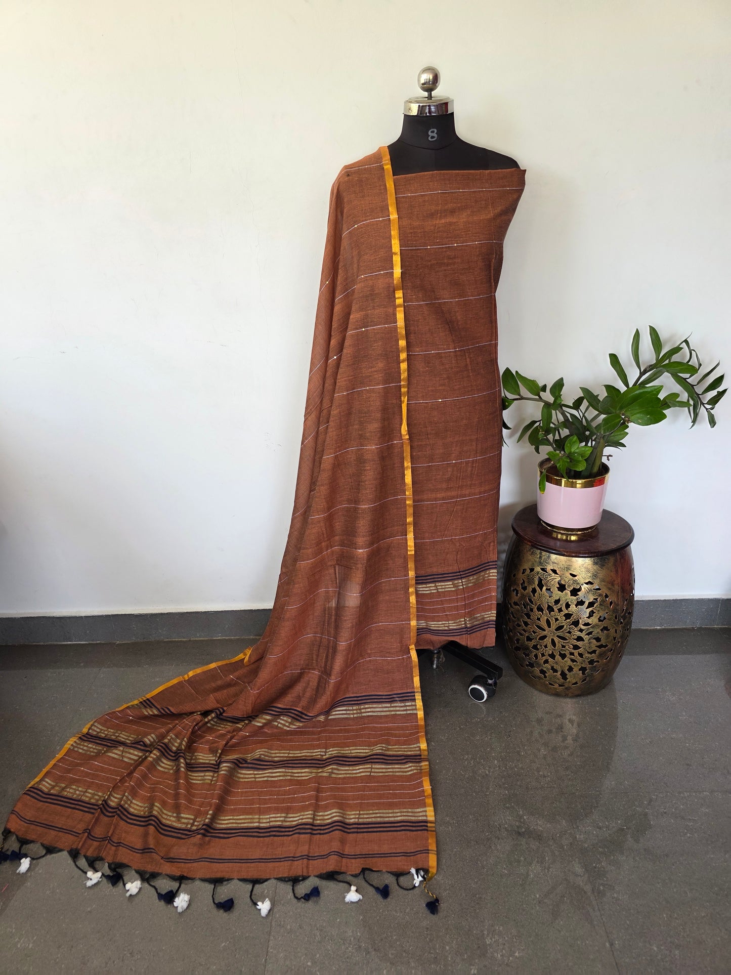 Premium mul khadi sequence work set - MUL346