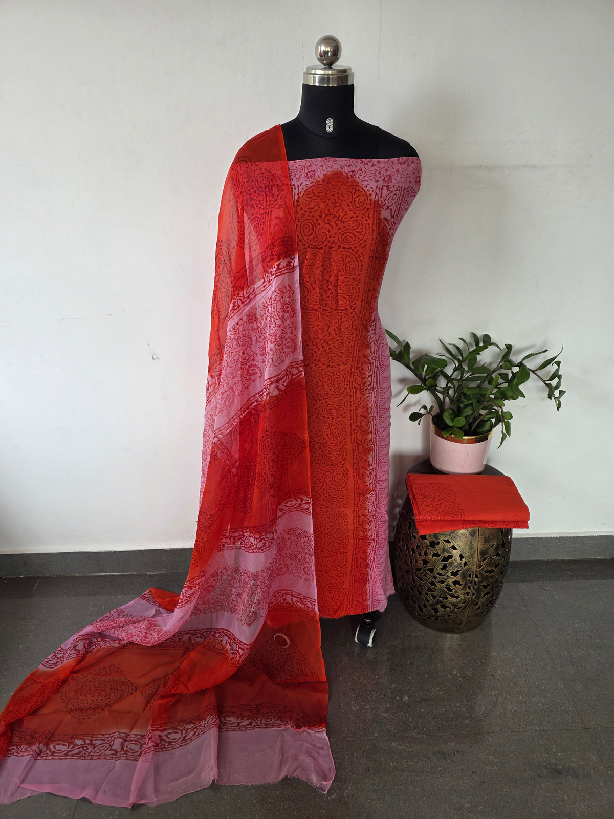 Handblock georgette salwar set -GE243