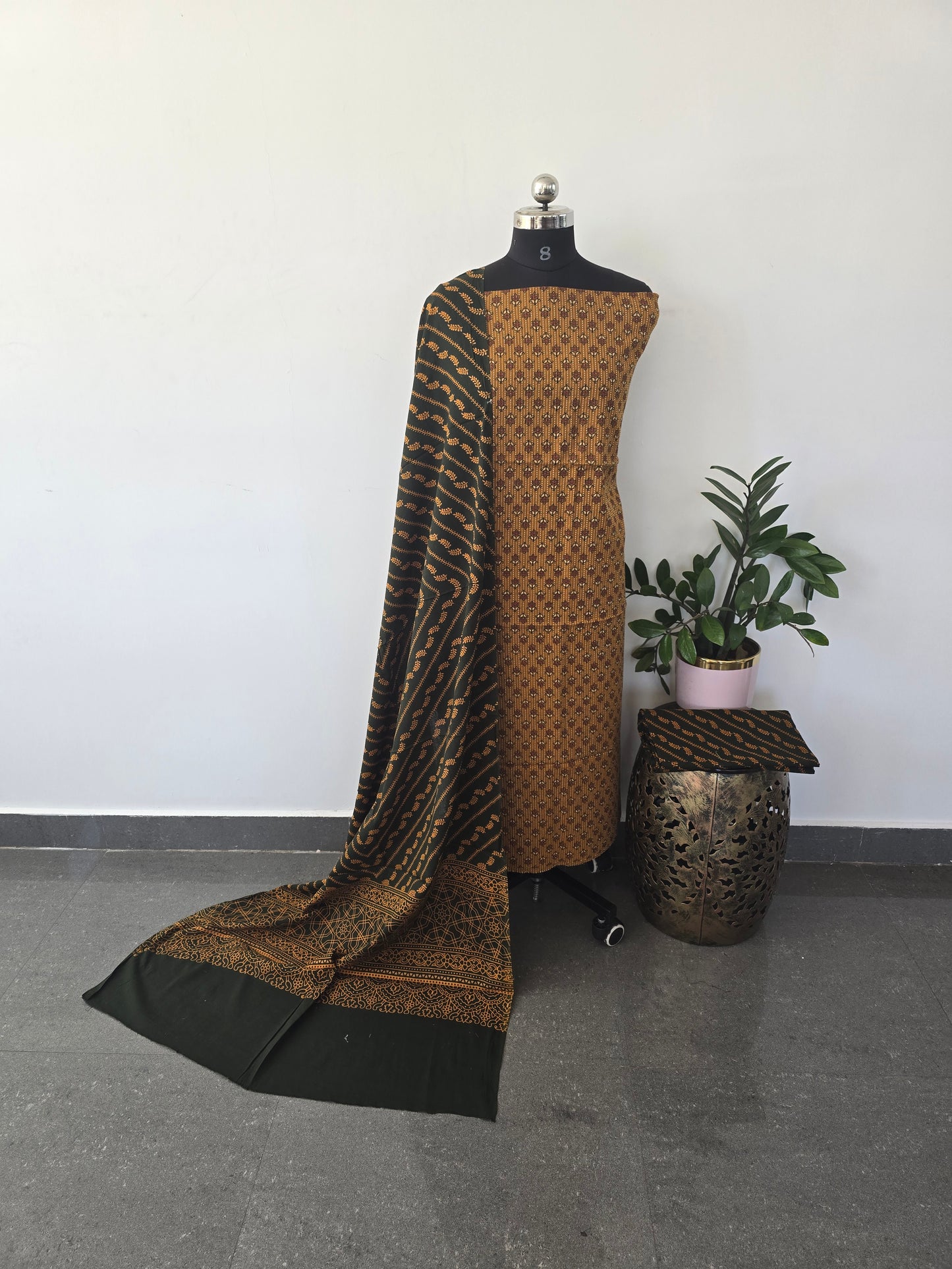 Pure kantha Ajrakh cotton set - VC11