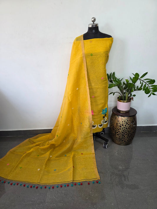 Premium tissue handloom jamdhani set  - JMM279