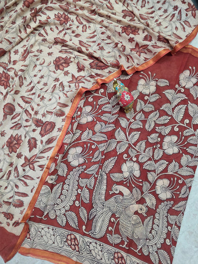 Handcrafted Kota kalamkari set (2 pc set )-AK462