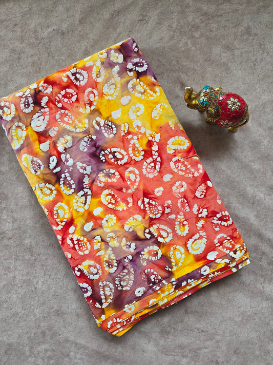 Handcrafted batik cotton running material( 0.5 mtrs ) -HB15