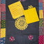 Handcrafted ajrakh cotton top with applique cotton shawl - BAA35
