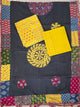 Handcrafted ajrakh cotton top with applique cotton shawl - BAA35