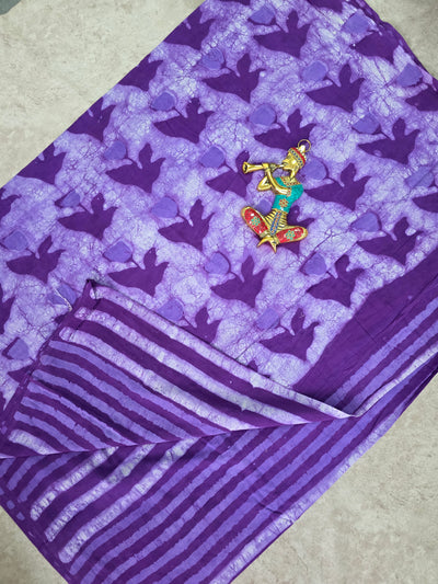 Handblock Jaipuri pure cotton saree - JA529