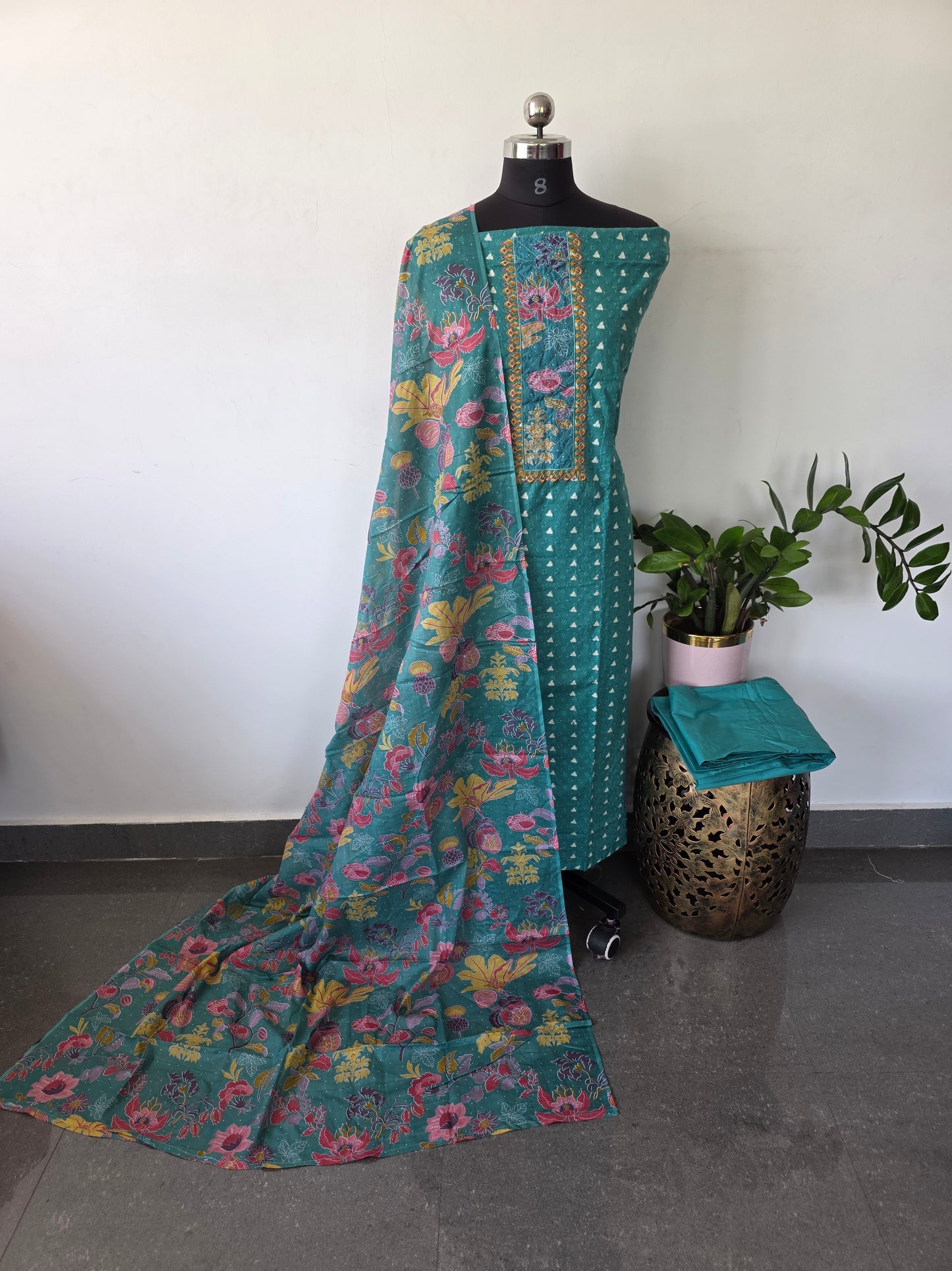 Chikankari Embroidery premium cotton set - AS66