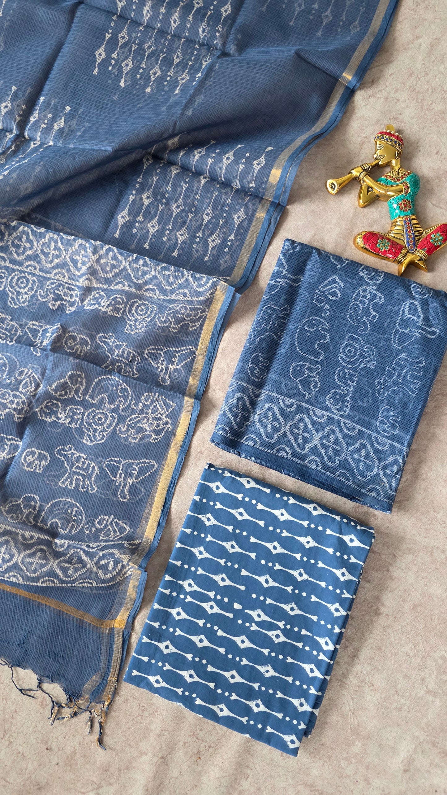 Handblock Jaipuri Kota doria set - JA722