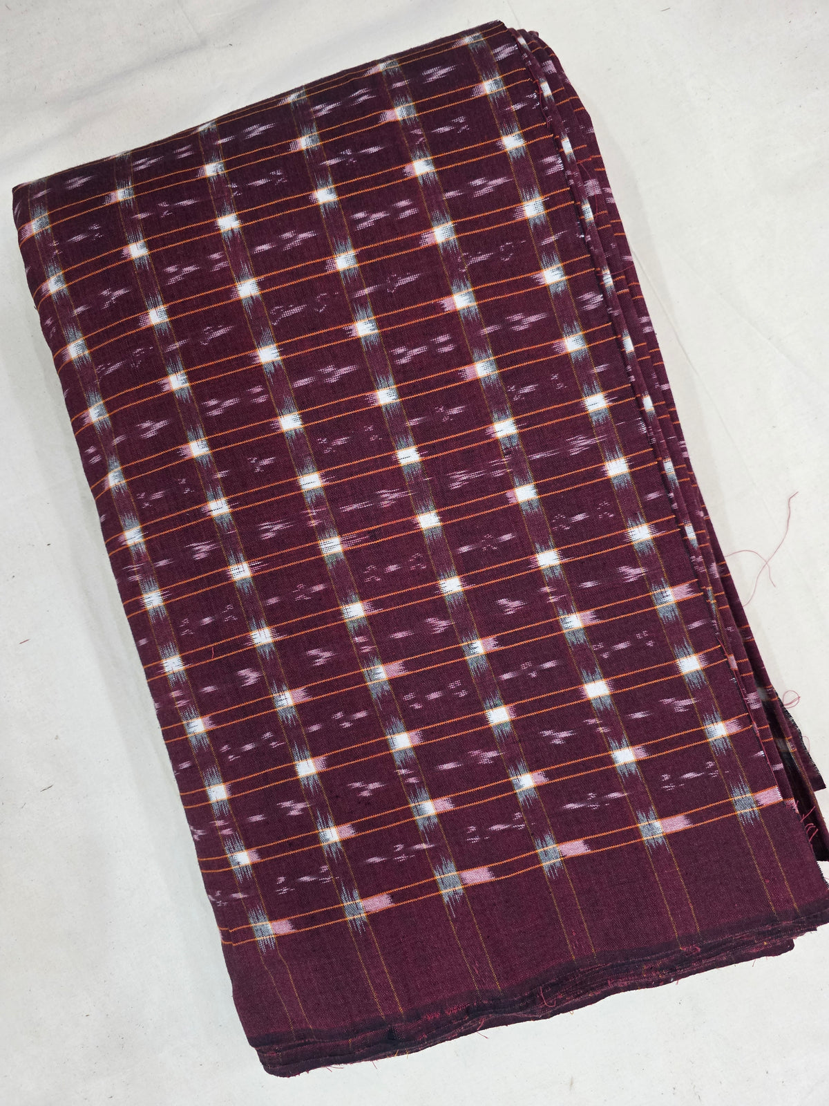 Handloom double ikkat  running material - WW626