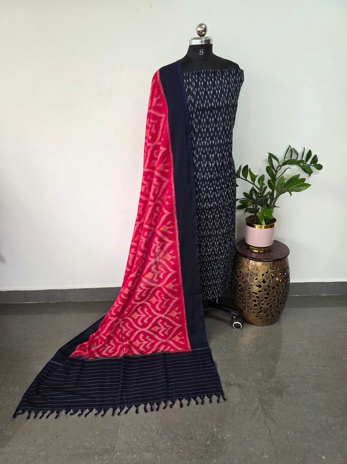 Handloom Mercerised ikkat cotton salwar set - KK207