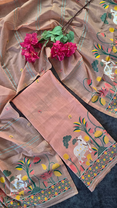 Premium jamdhani paithani silk cotton set - BB71