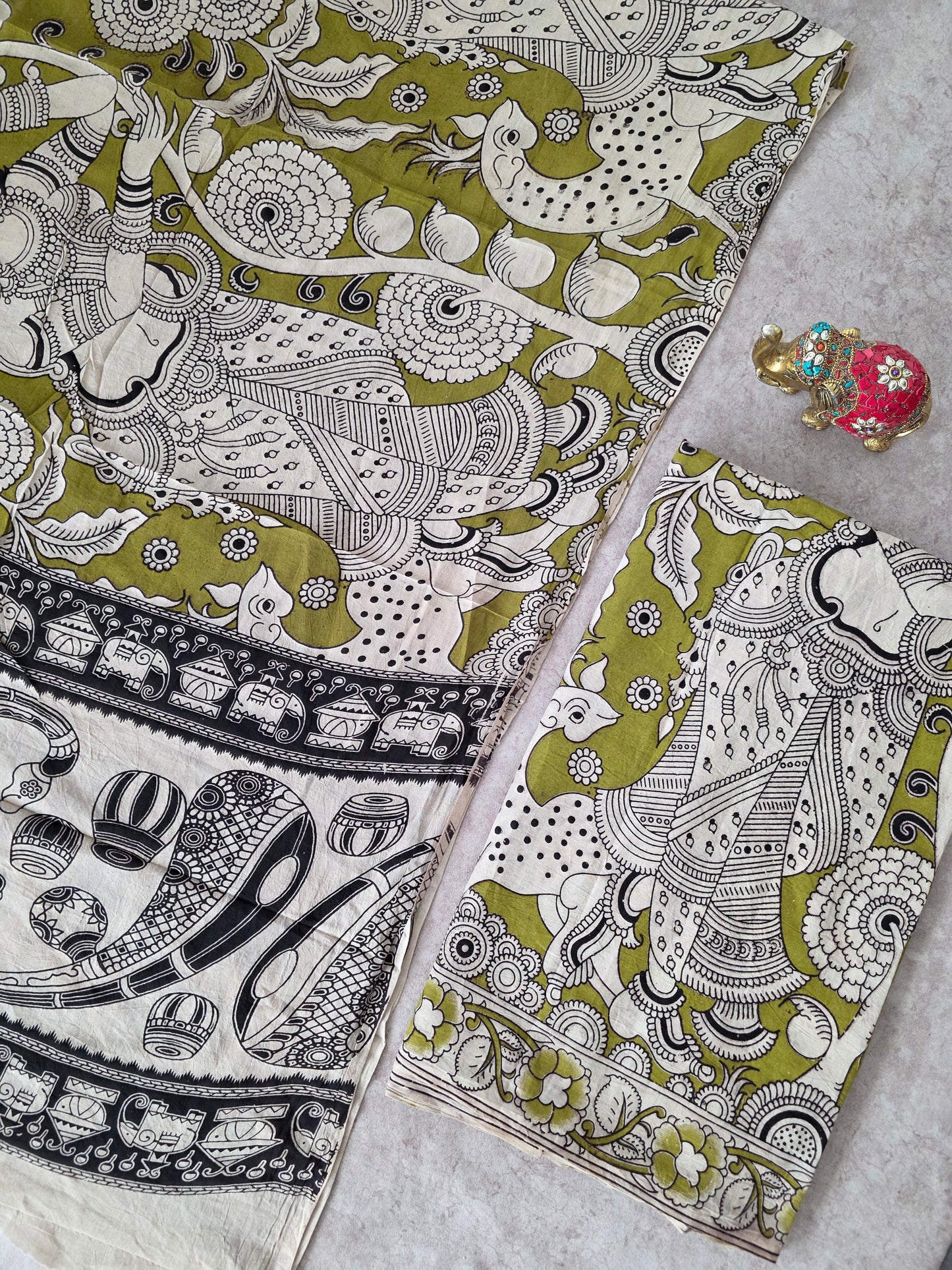 Pure Kalamkari Cotton Salwar Set (2.5 Metres) - Ak364