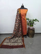 Earth & Loom - Mangalagiri cotton top with chennuri kalamkari silk shawl- MK34