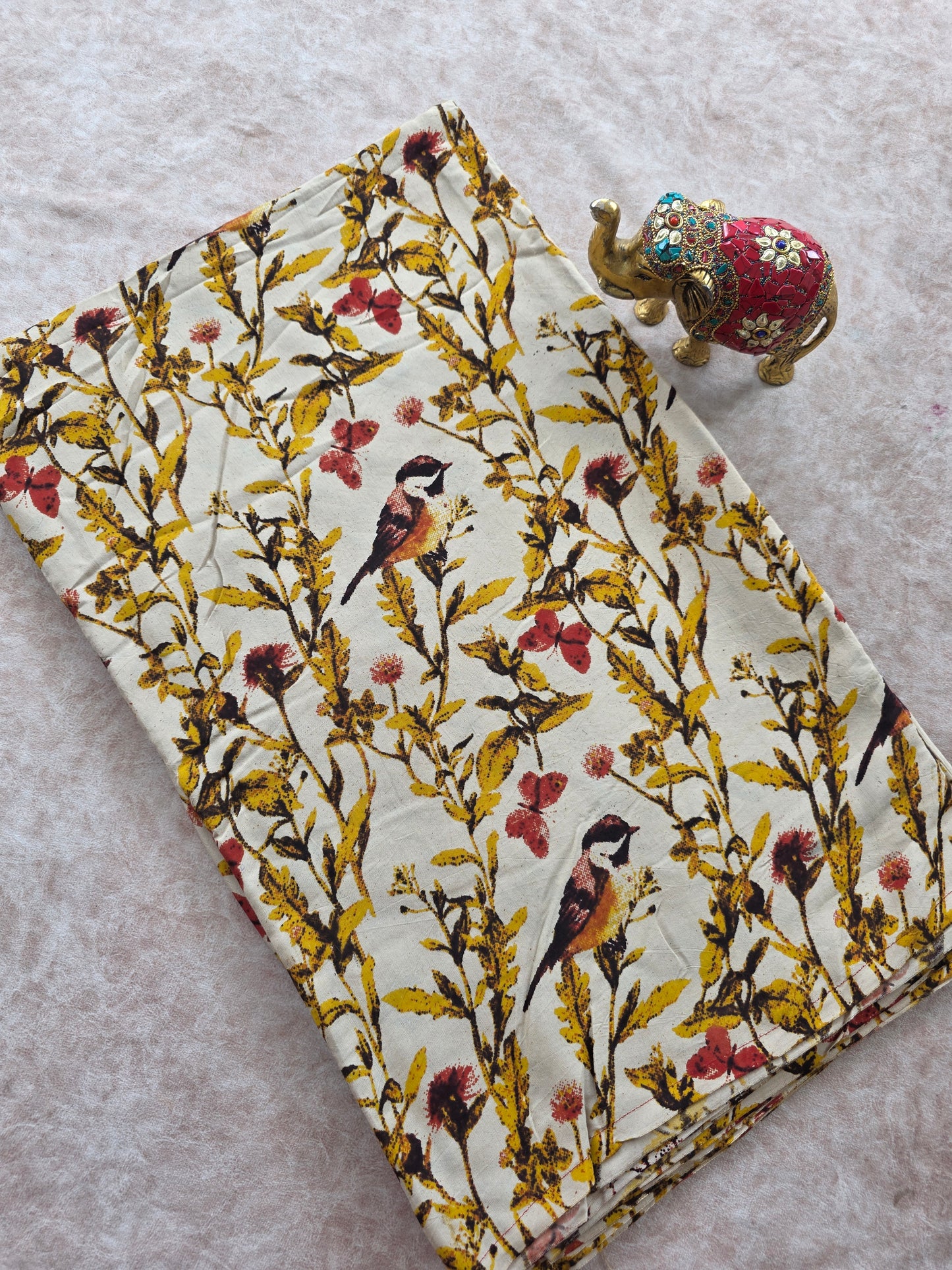 Pure silk  kalamkari  running material (1 meter)- KM69