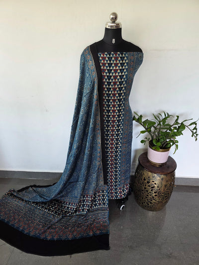 Handcrafted ajrakh modal silk set -HZ320