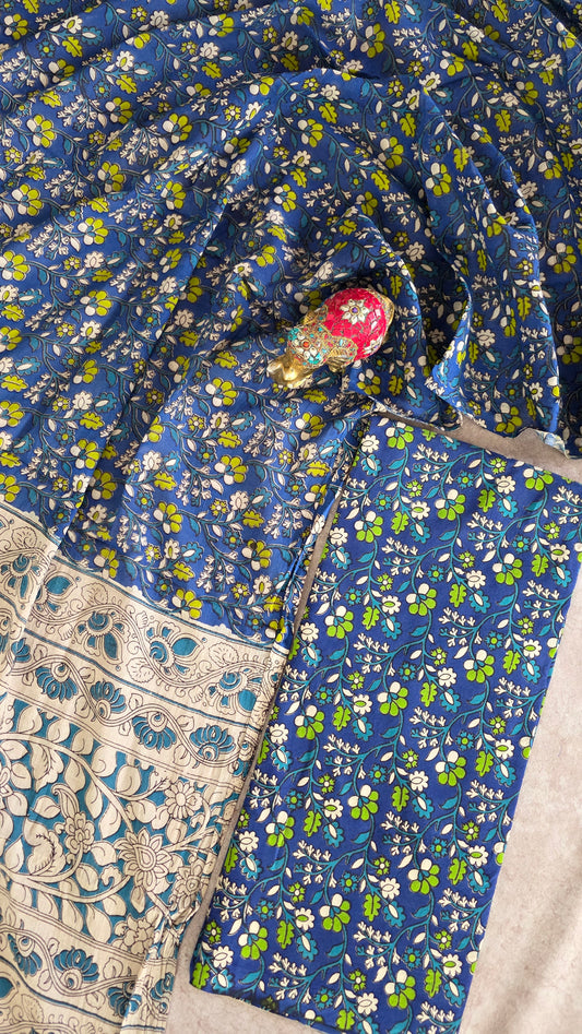Authentic pure kalamkari cotton set ( 2 pc set )- AK257