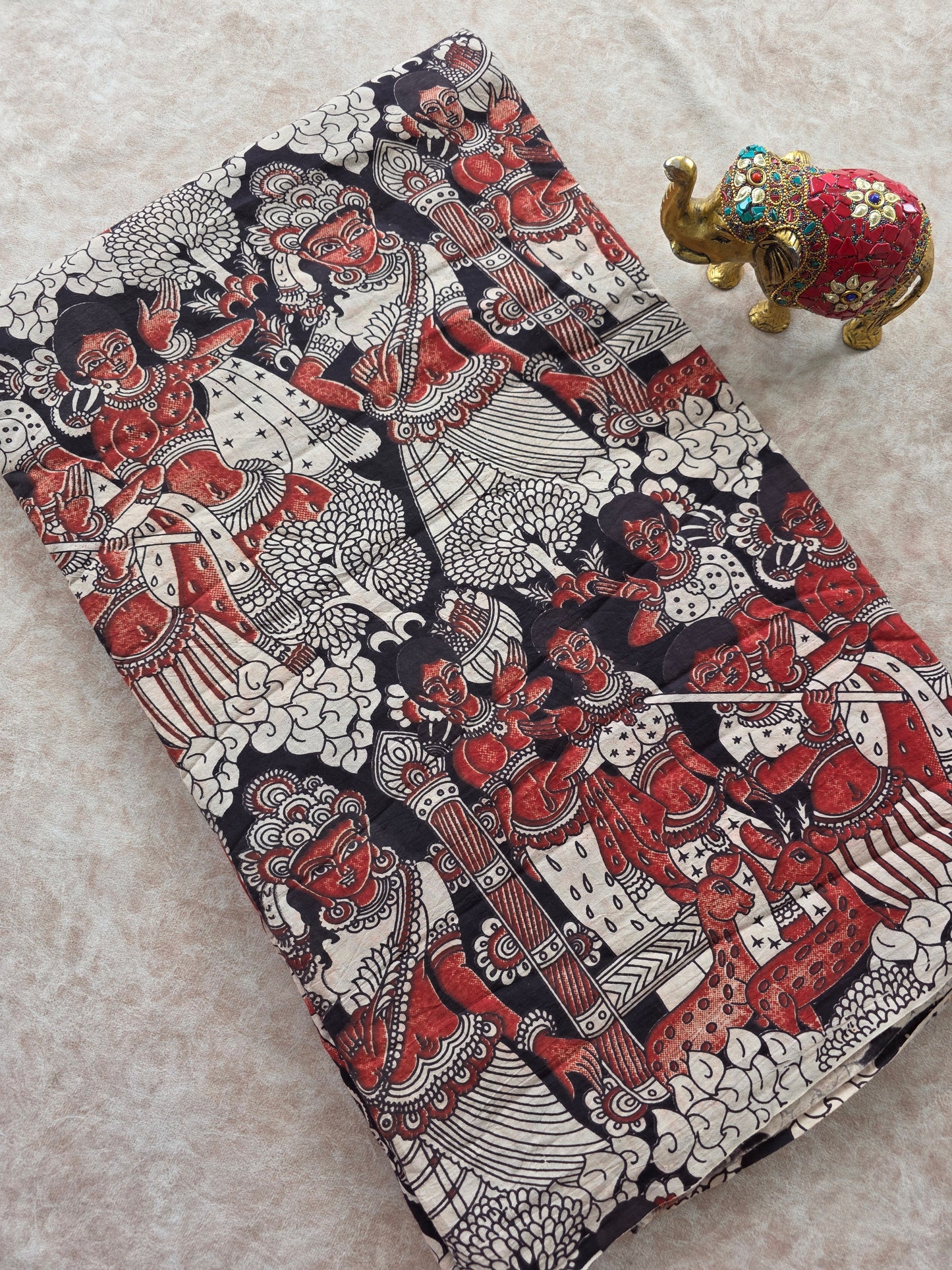 Pure kalamkari cotton running material (1 meter)- KM39