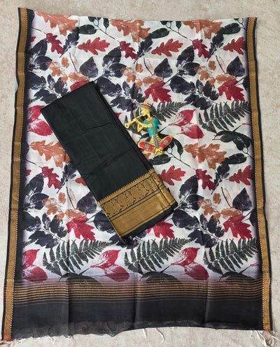 Handloom mangalagiri silk top with pure mangalagiri digital silk shawl - ML25
