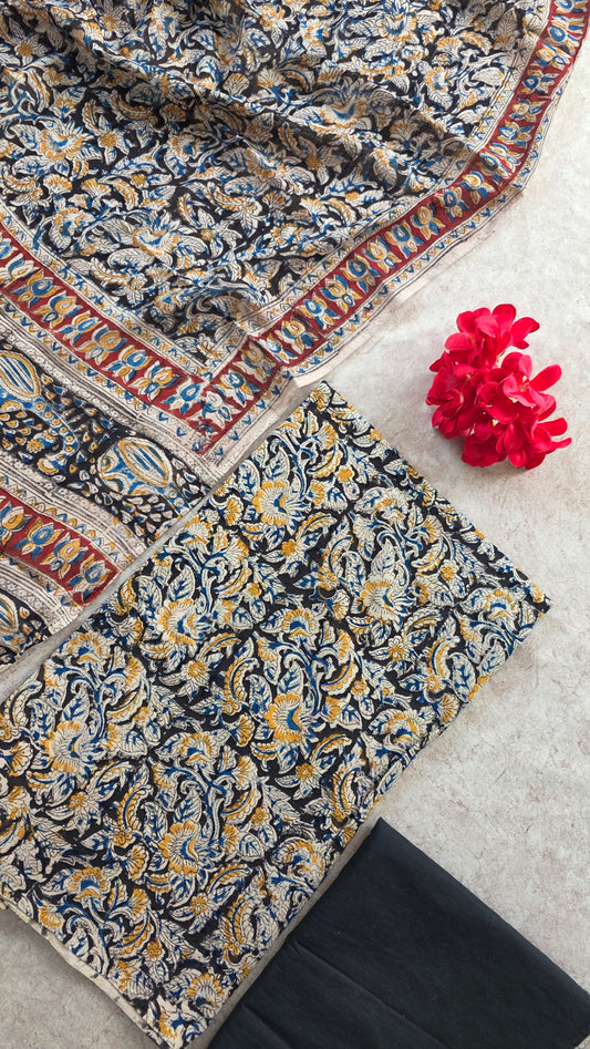 Handblock pure kalamkari cotton set  - AL48