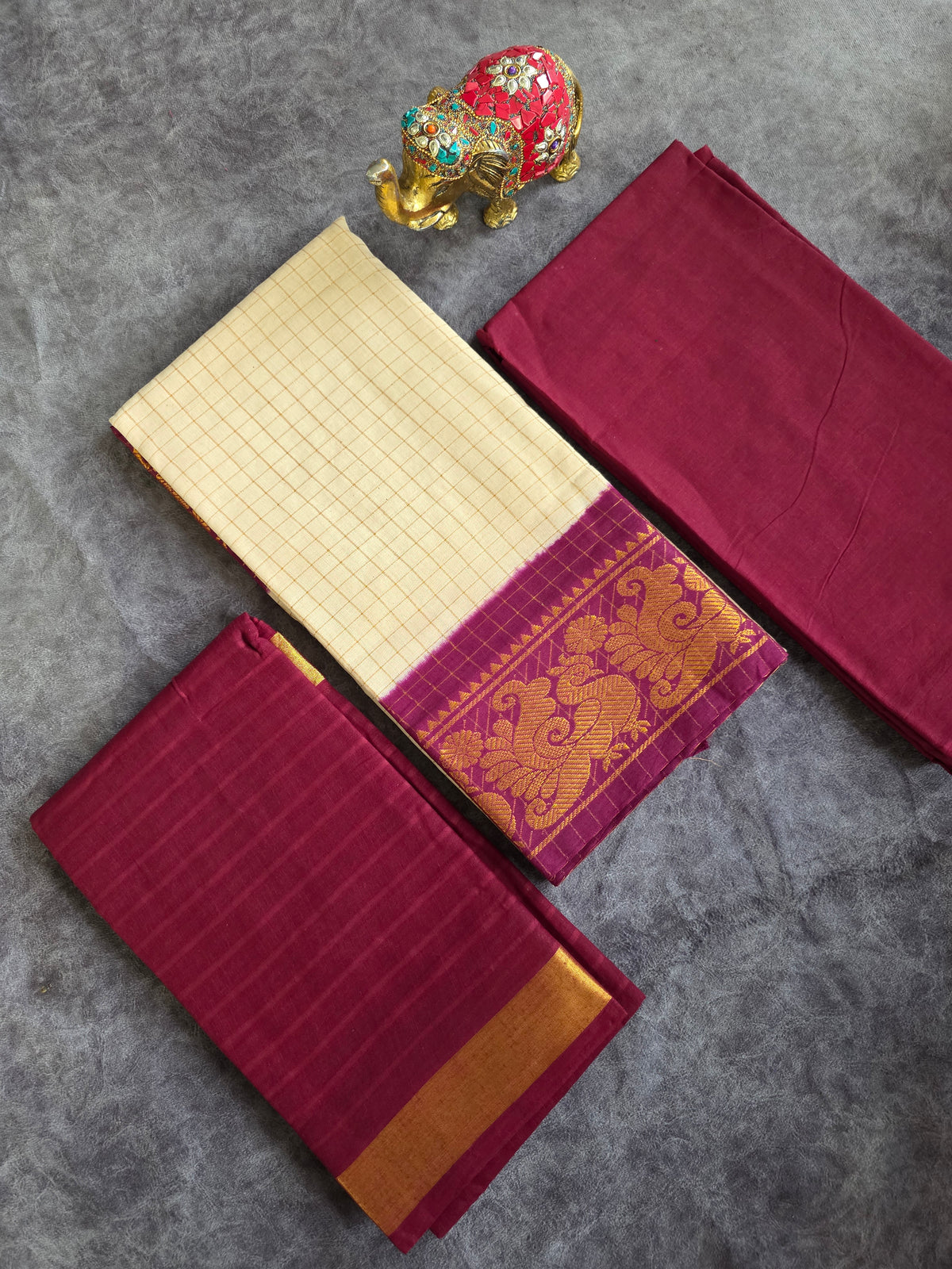 Madurai sungudi zari kattam salwar set -MS136