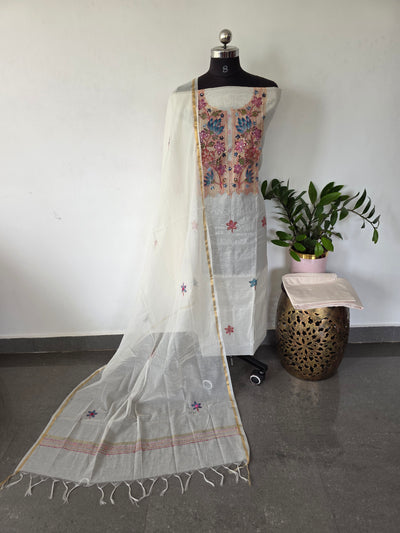 Premium silk cotton embroidery work salwar set - AS90