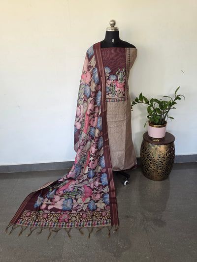 Penkalamkari inspired chanderi silk set - AS153