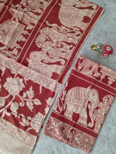 Pure Kalamkari Cotton Salwar Set (2.5 Metres) - Ak366