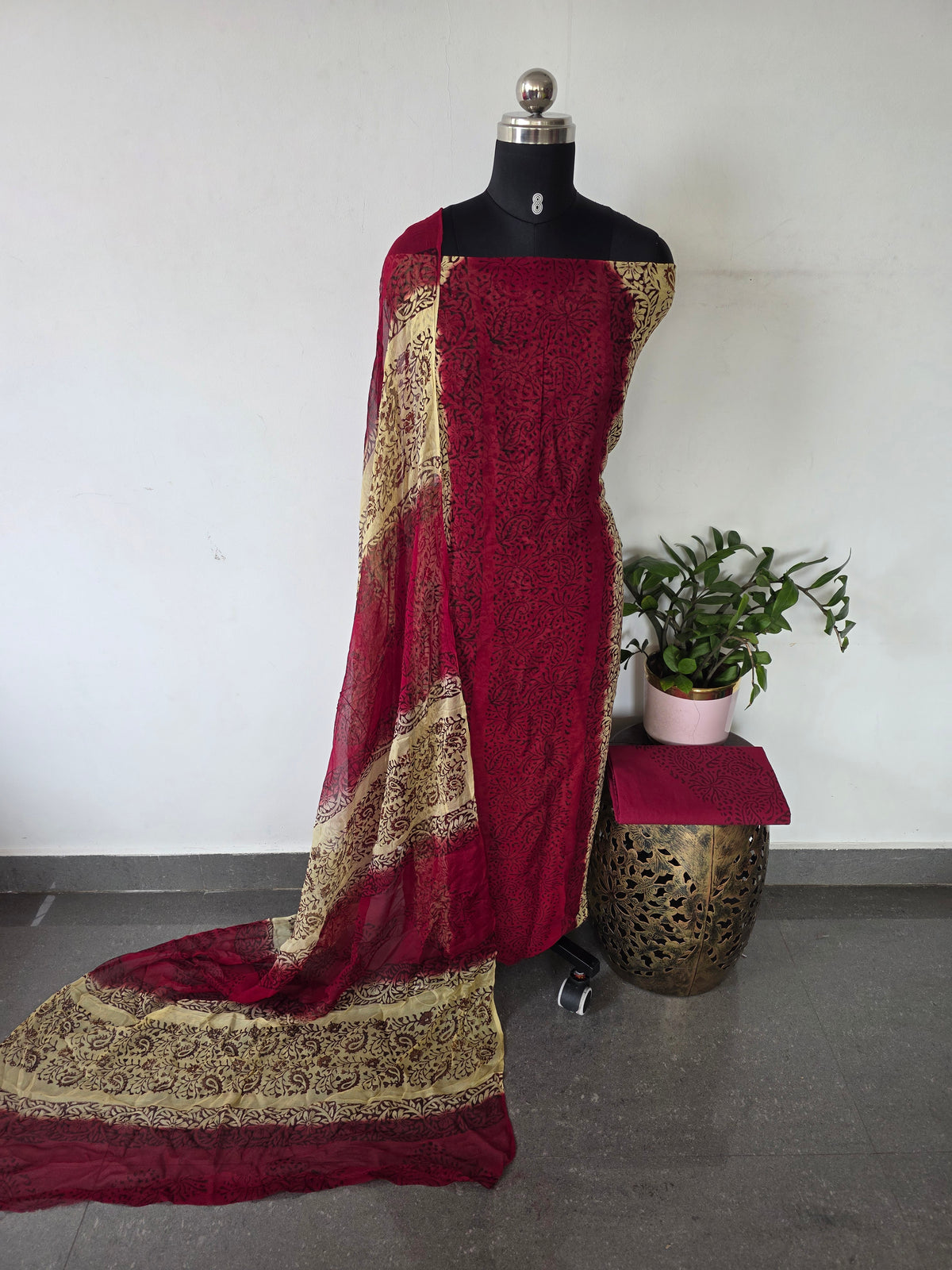 Handblock georgette salwar set -GE246