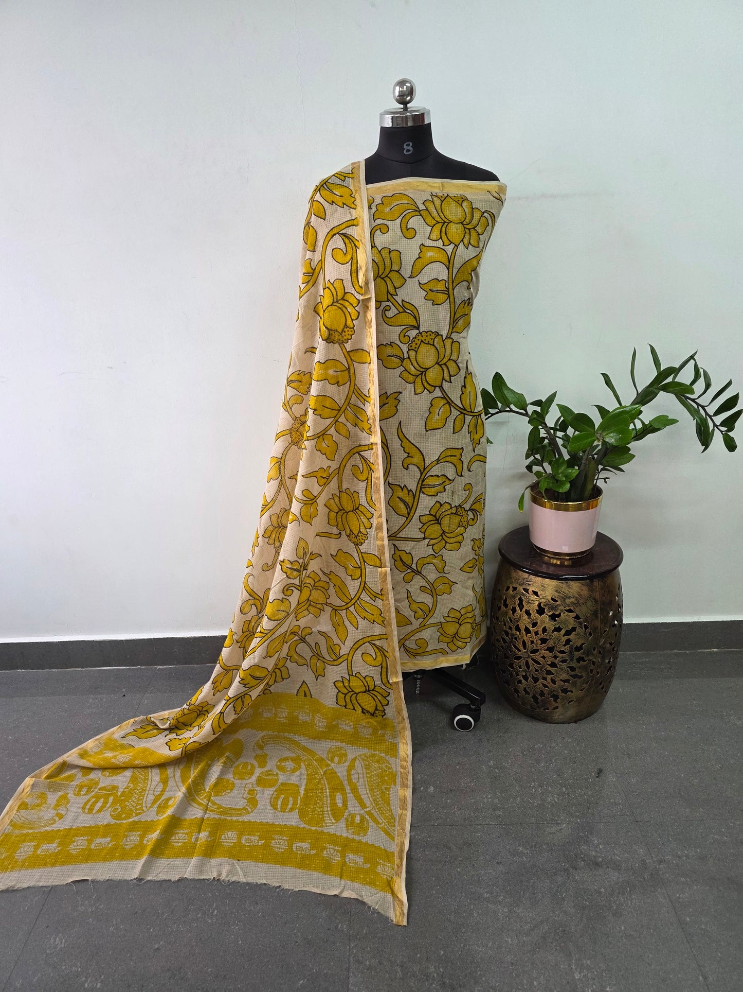 Handcrafted Kota kalamkari set (2 pc set )- AK311