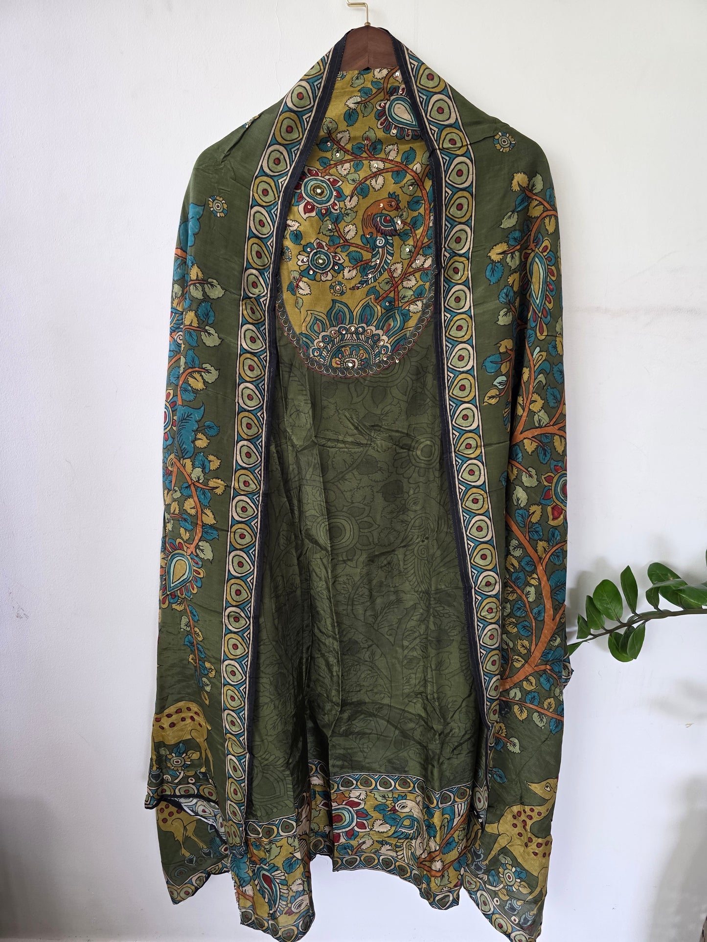 Penkalamkari inspired Viscose Modal silk set-VM47