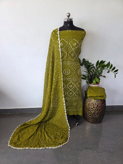 Handcrafted bandhani cotton set -B55