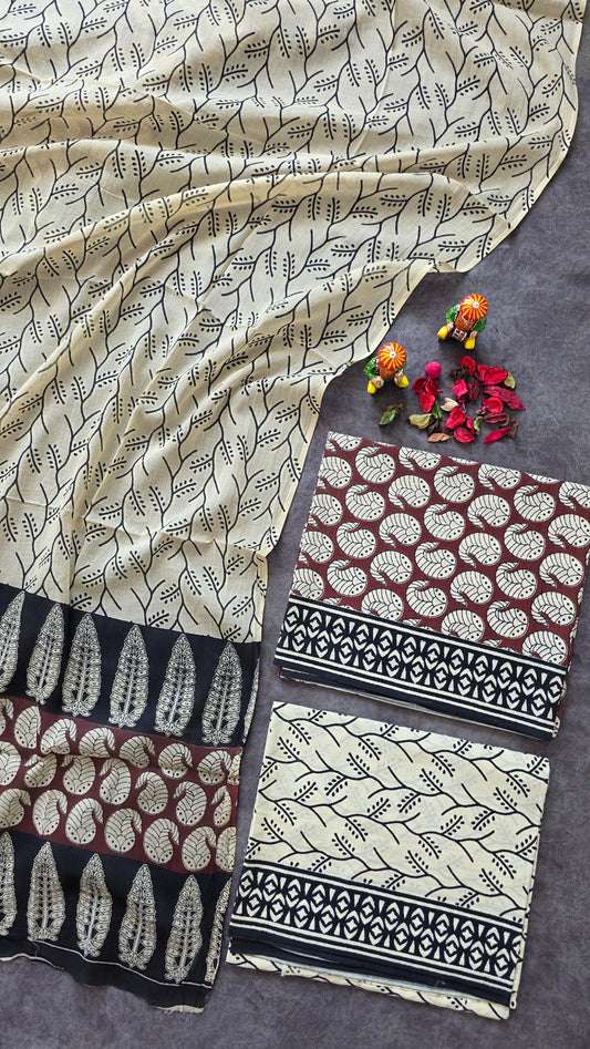 Handblock Jaipuri pure cotton set - JA493
