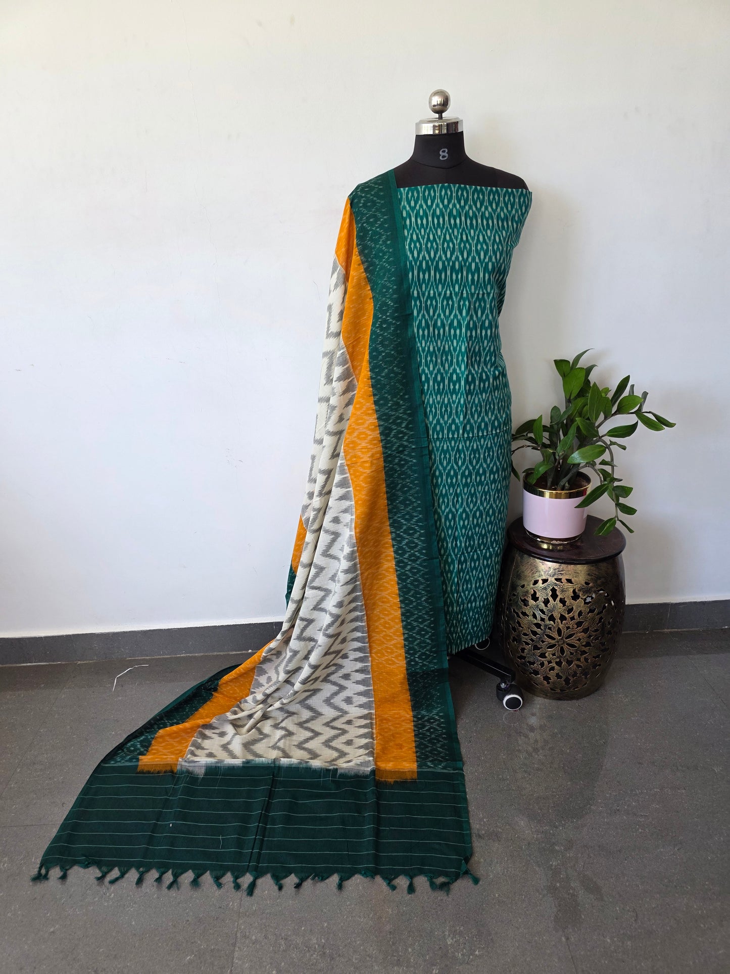 Handloom Mercerised ikkat cotton salwar set - KK105