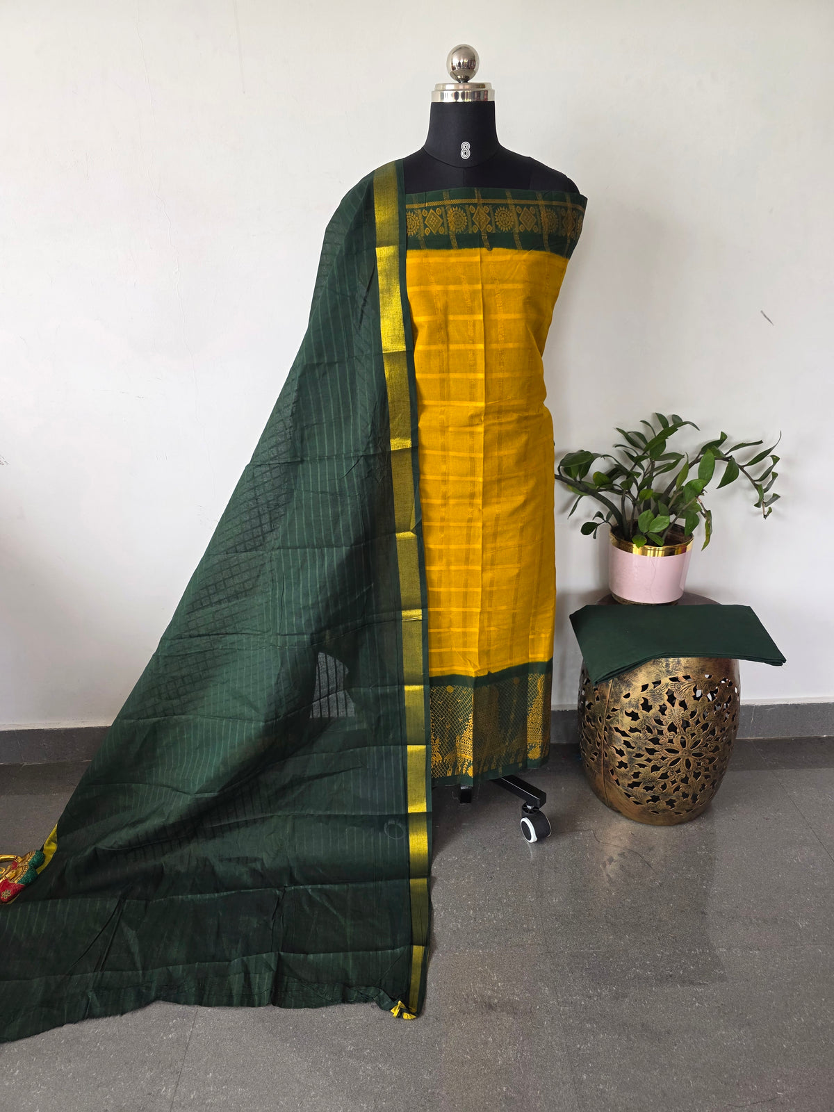 Madurai Sungudi Gopuram border salwar set-MS111