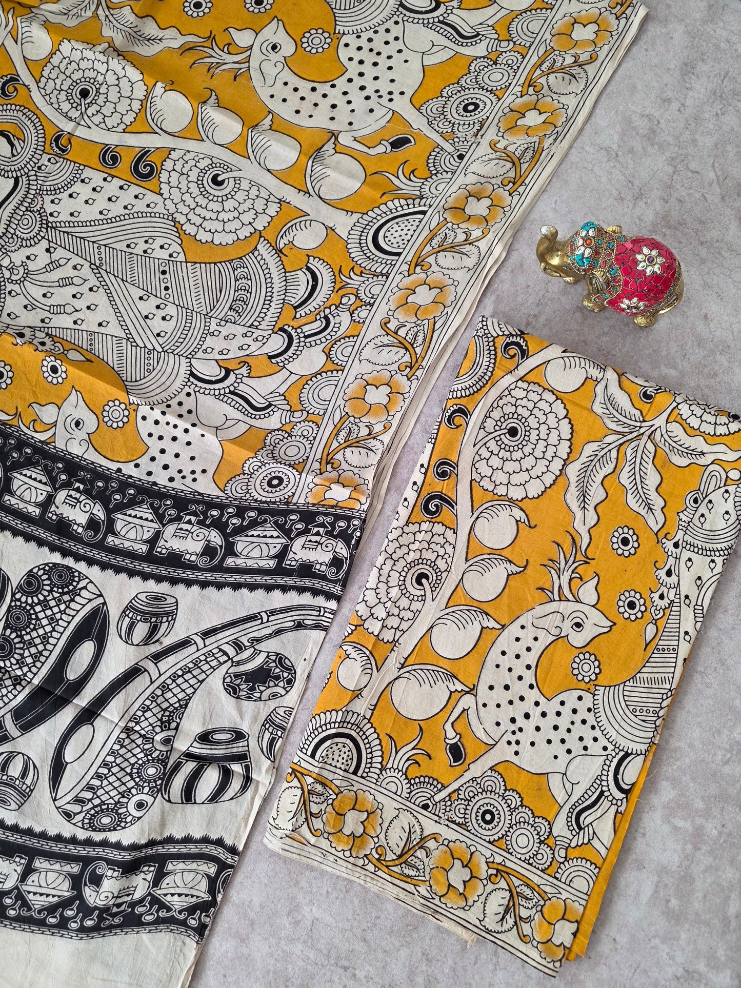 Pure Kalamkari Cotton Salwar Set (2.50 Metres) - Ak362