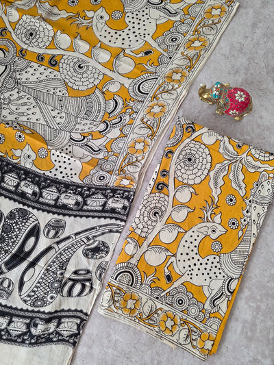 Pure Kalamkari Cotton Salwar Set (2.5 Metres) - Ak362