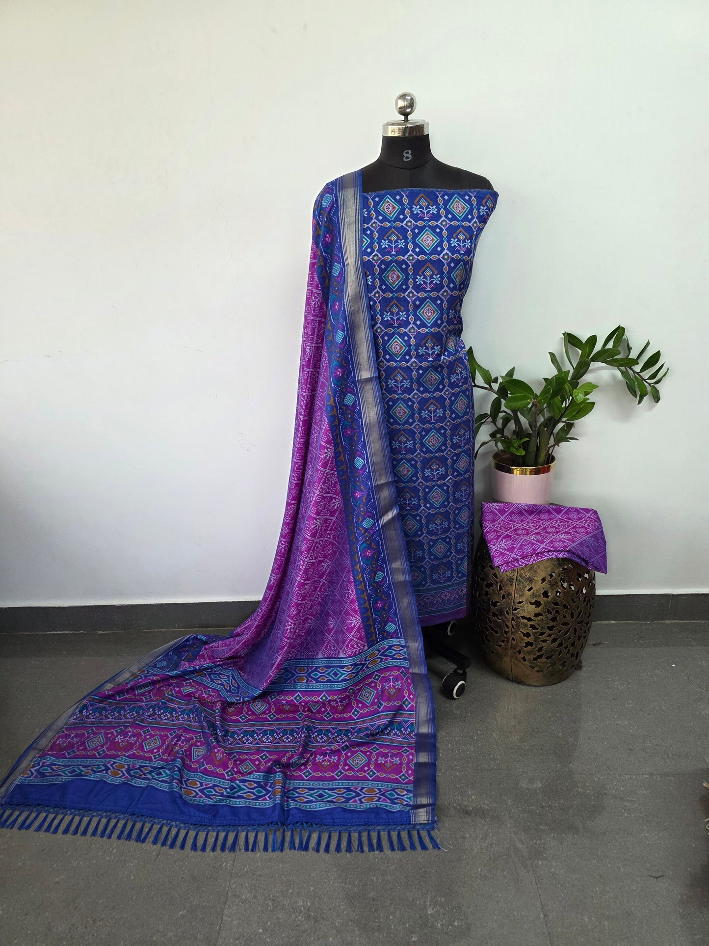 Premium semi Patola silk set - PK66