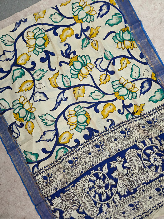 Pure chennuri kalamkari silk duppatta  - KAA2