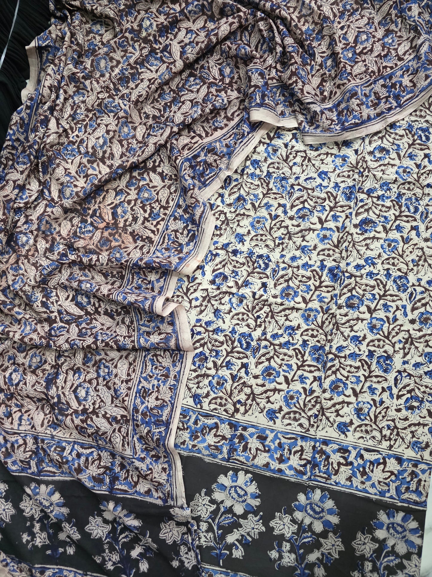 Handblock pure kalamkari cotton set  - RV162