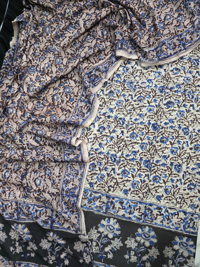 Handblock pure kalamkari cotton set - RV162